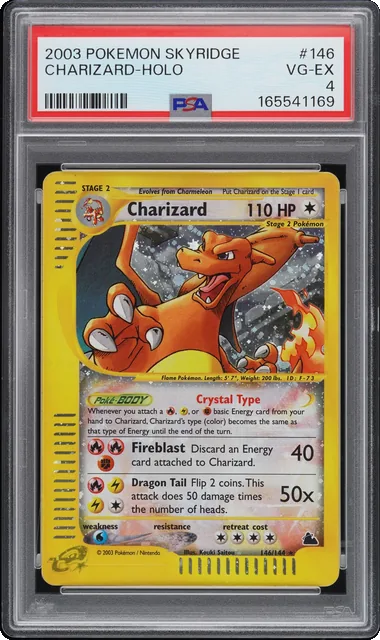 PSA 4 Charizard Holo 146/144 Skyridge Pokemon